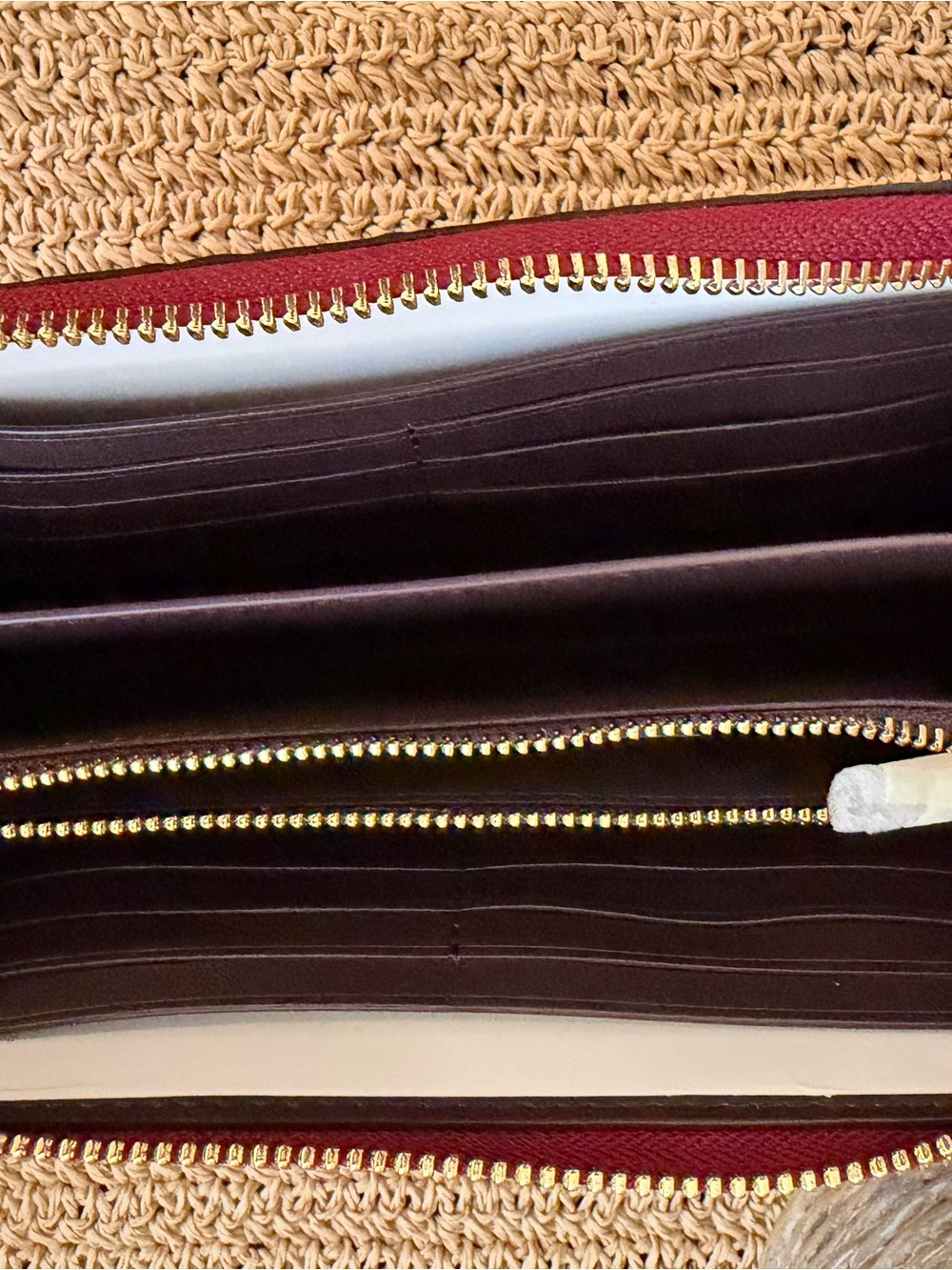 Coach NWT Burgundy Zip Wristlet with Gold Logo. Soooo Cute & brand NEW! - Picture 3 of 3